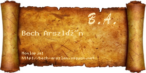 Bech Arszlán névjegykártya